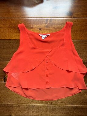 BCBGeneration Coral Layered Sleeveless Crop Top